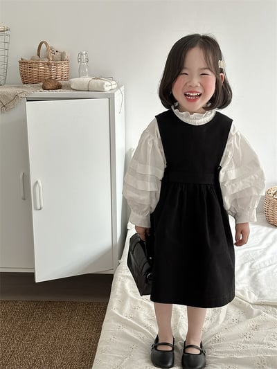 花邊立領蓬袖娃娃上衣4