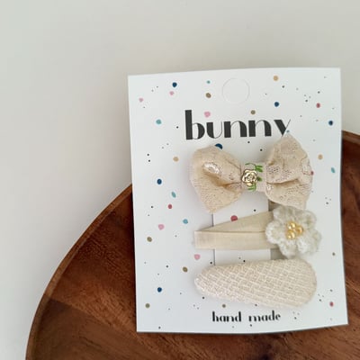 奶茶色系布髮夾2