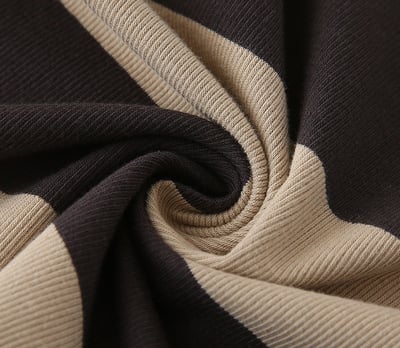 領口撞色寬條紋親子裝9