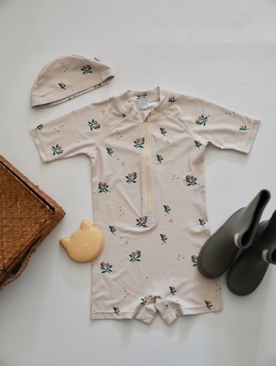 男女童連身泳裝含泳帽8