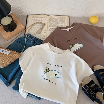 可愛雲朵插畫短T1