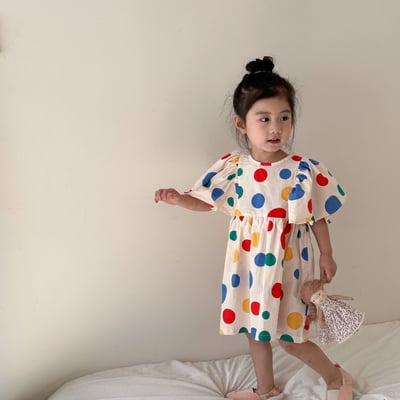 彩色波點洋裝套裝4