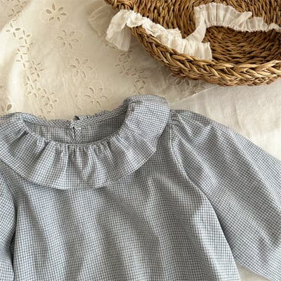 荷葉領襯衣+燈心絨背心裙套裝9