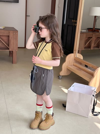 彈力修身拼袖上衣3