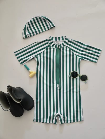 男女童連身泳裝含泳帽5