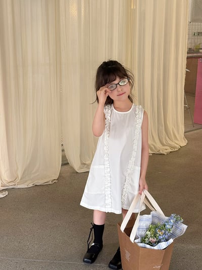 法式花邊無袖洋裝3
