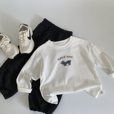 簡約白色圖案T恤4