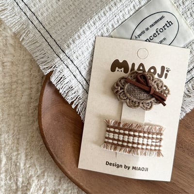 米白系蕾絲蝴蝶結髮夾11