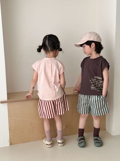 簡約字母條紋褲套裝3