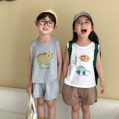 恐龍卡通背心套裝1