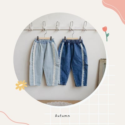 甜美蕾絲牛仔褲1