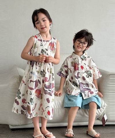 繽紛塗鴉度假風親子裝4