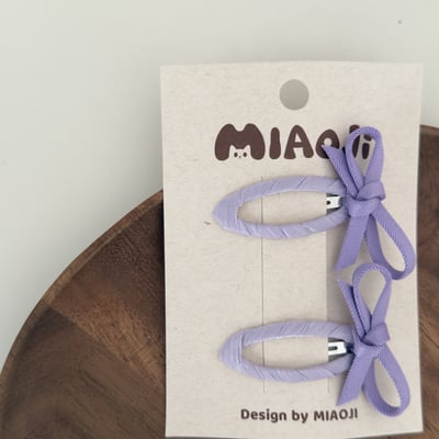 馬卡龍細織帶蝴蝶結髮夾 髮繩8