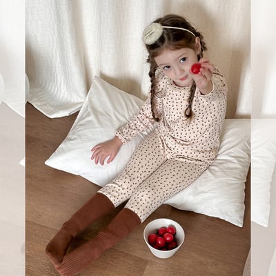韓系花邊領碎花家居服套裝4
