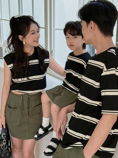 黑白條紋上衣親子裝(2色)5