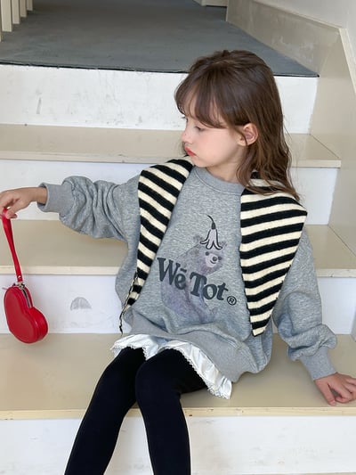 下擺蕾絲假兩件長袖上衣-尺寸1208