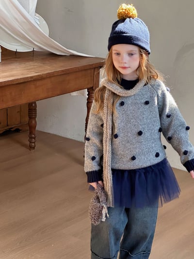 波點粗針織毛衣2