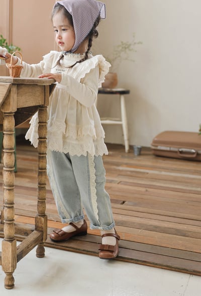 甜美蕾絲牛仔褲7