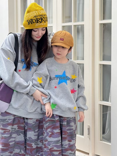 字母星星圓領上衣(大人)2