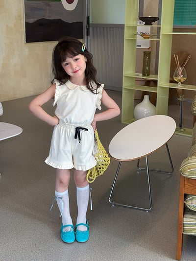 娃娃領花邊套裝6