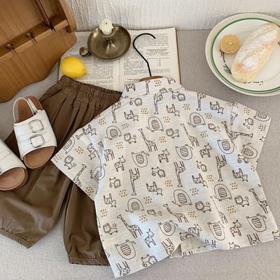 滿版動物休閒襯衫5