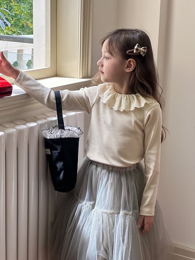 素色蕾絲花邊領上衣(4色)4