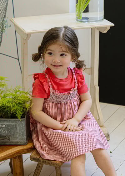 細肩格紋吊帶連身裙7