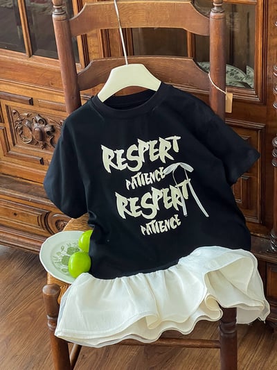 蝴蝶結拼接荷葉連身裙2