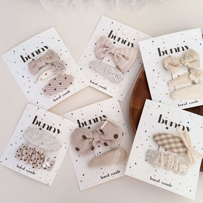 奶茶色系布髮夾9