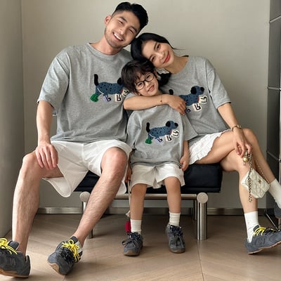 絨毛小狗T恤親子裝1