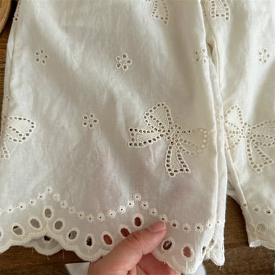 甜美繡花九分褲7