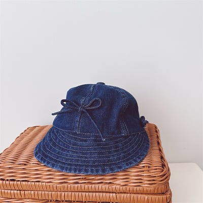 水洗蝴蝶結遮陽帽5