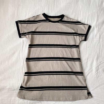 黑杏條紋休閒套裝連身裙8