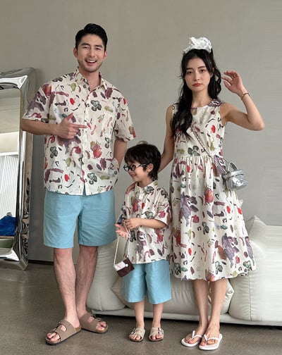 繽紛塗鴉度假風親子裝6