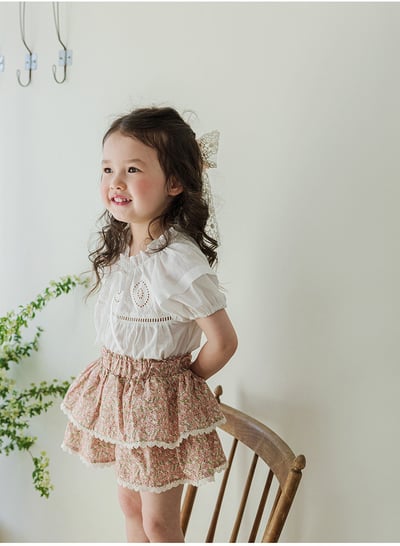 甜美碎花雙層褲裙3