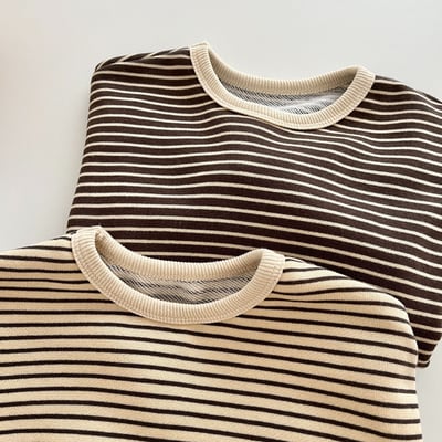 百搭條紋上衣-咖905
