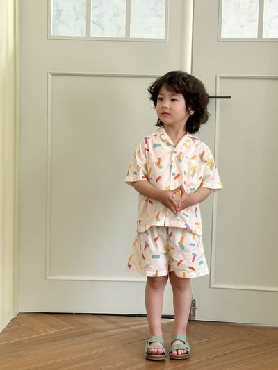 繽紛彩條洋裝套裝3