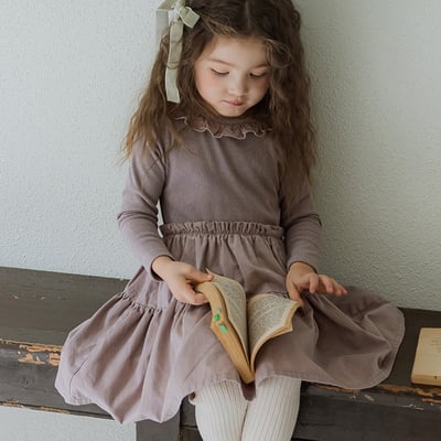 花邊領拼接洋裝-尺寸1202