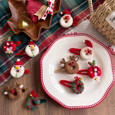 羊毛氈聖誕髮夾1