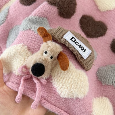 毛絨愛心小狗針織毛衣6