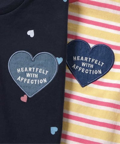 apres les cours條紋愛心荷葉袖上衣3