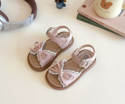 韓系蕾絲蝴蝶結涼鞋6