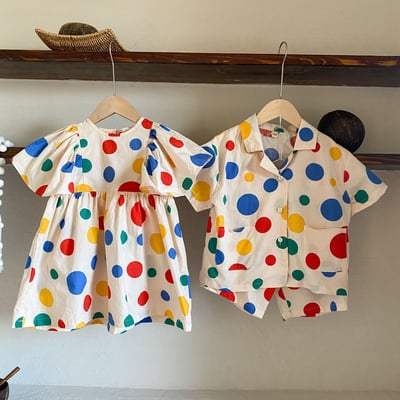 彩色波點洋裝套裝5