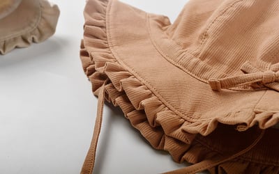 可愛皺褶抽繩帽5