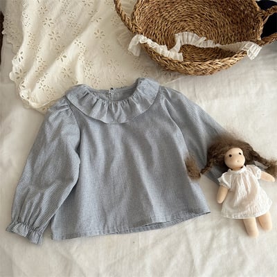 荷葉領襯衣+燈心絨背心裙套裝10