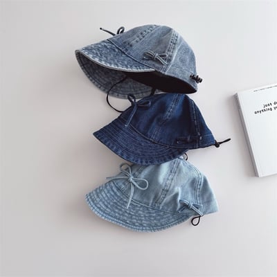 水洗蝴蝶結遮陽帽2