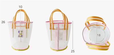 繽紛撞色網格水桶包5