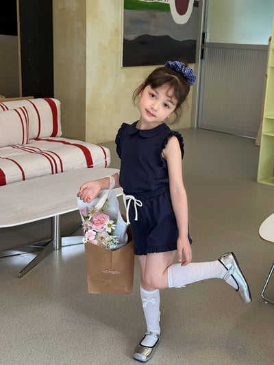 娃娃領花邊套裝3