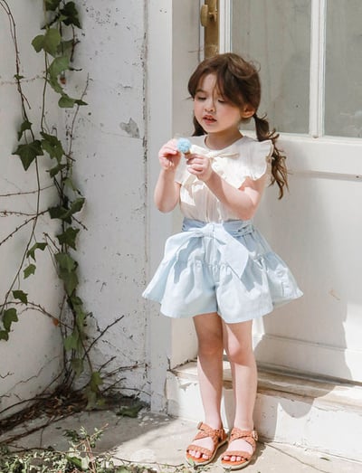 蝴蝶結牛仔短褲裙2