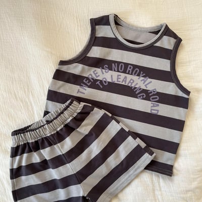 條紋無袖連身裙套裝5